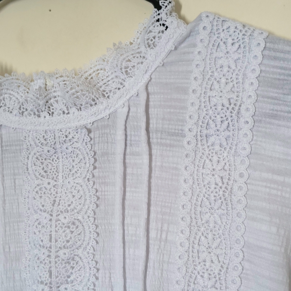 White Blouse With Lace Accents